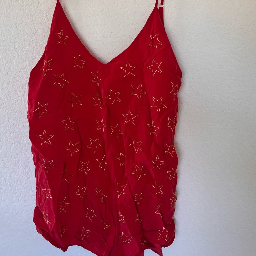 Red Ray Star Embellished Romper